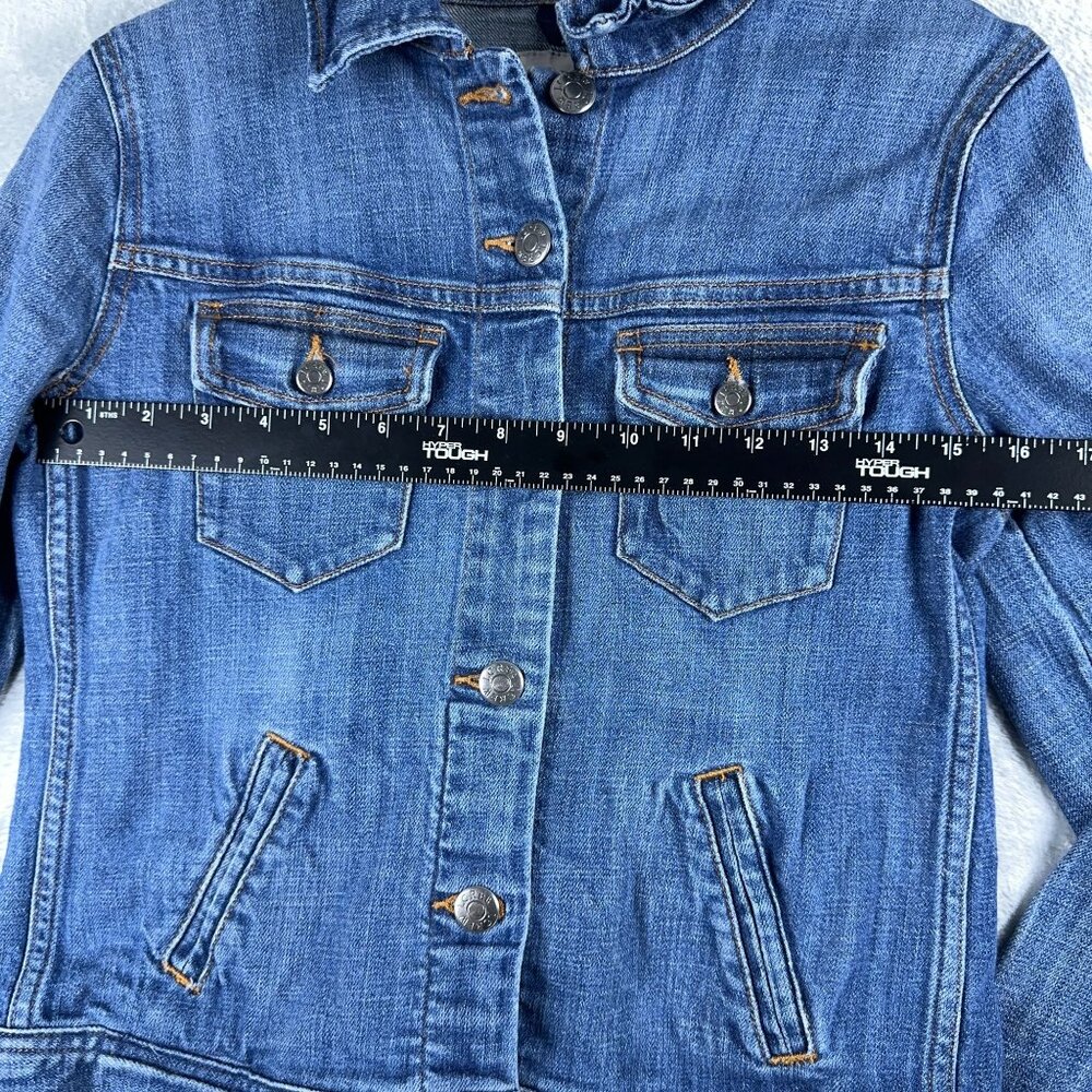 J. Crew Denim Jean Jacket Biker Trucker Pockets 02661SU Womens Blue Size Small - Picture 6 of 12